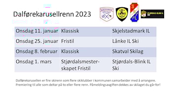 Velkommen på Dalførekarusellrenn 2023
